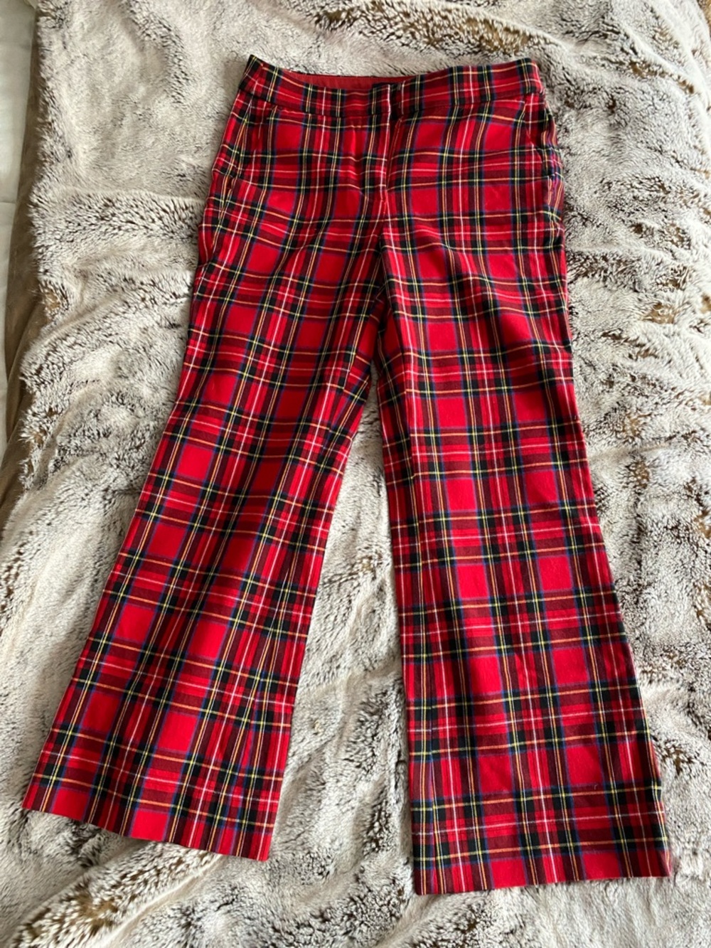 J. Crew Red Tartan Plaid Cropped Pants